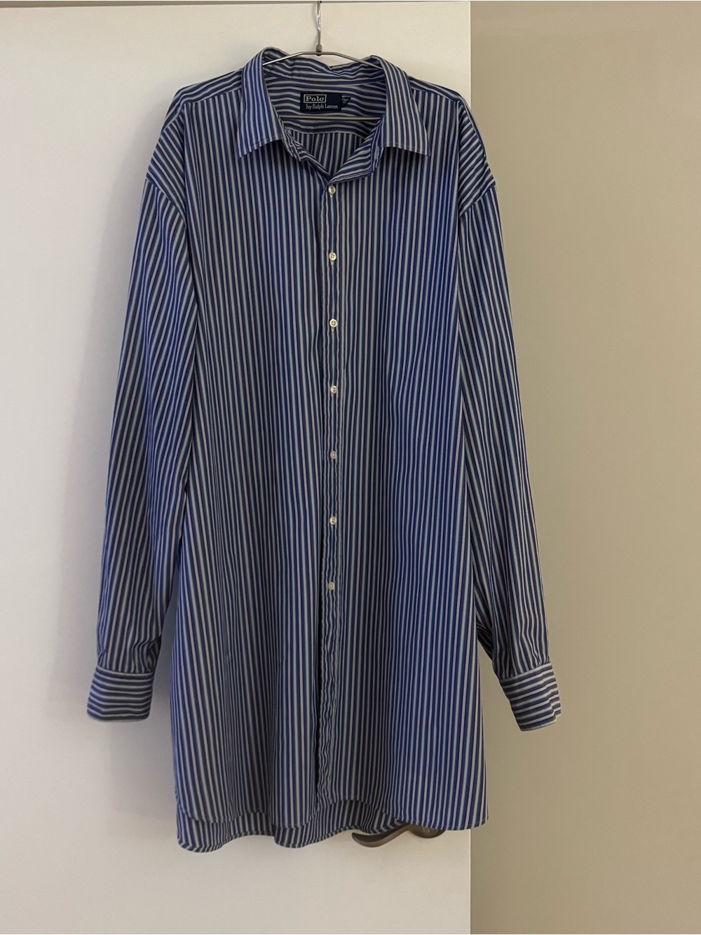 Vintage Polo Ralph Lauren Striped Shirt 4XLT 90s Big & Tall Oversized Midi Dress